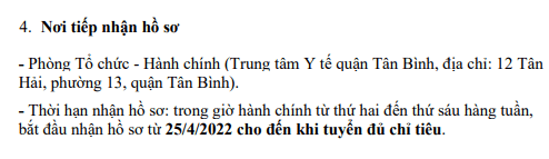 THÔNG BÁO TUYỂN DỤNG KẾ TOÁN VIÊN LÀM VIỆC TẠI TRUNG TÂM Y TẾ QUẬN TÂN BÌNH